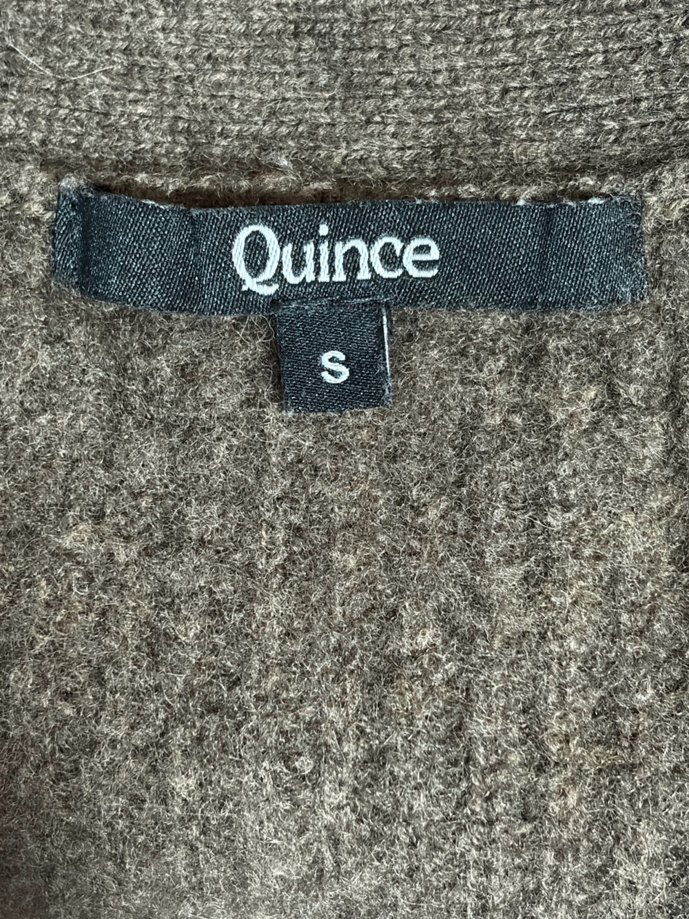 Quince 100% Mongolian Cashmere Oversized Boyfriend Cardigan - Brown - Picture 4 of 5